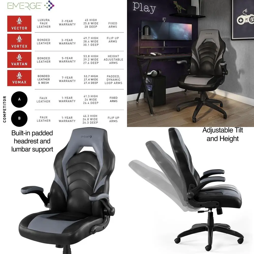 Gaming & Esports District - Ergonomiczne, regulowane krzesło gamingowe, z możliwością